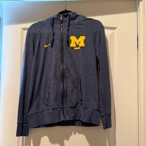 Nike | Michigan Wolverines Zip-up Hoodie | Heathered Blue | Size: L